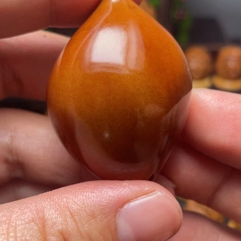 橄榄核把件琼**树长光珠单子竹环穿配4.0左右