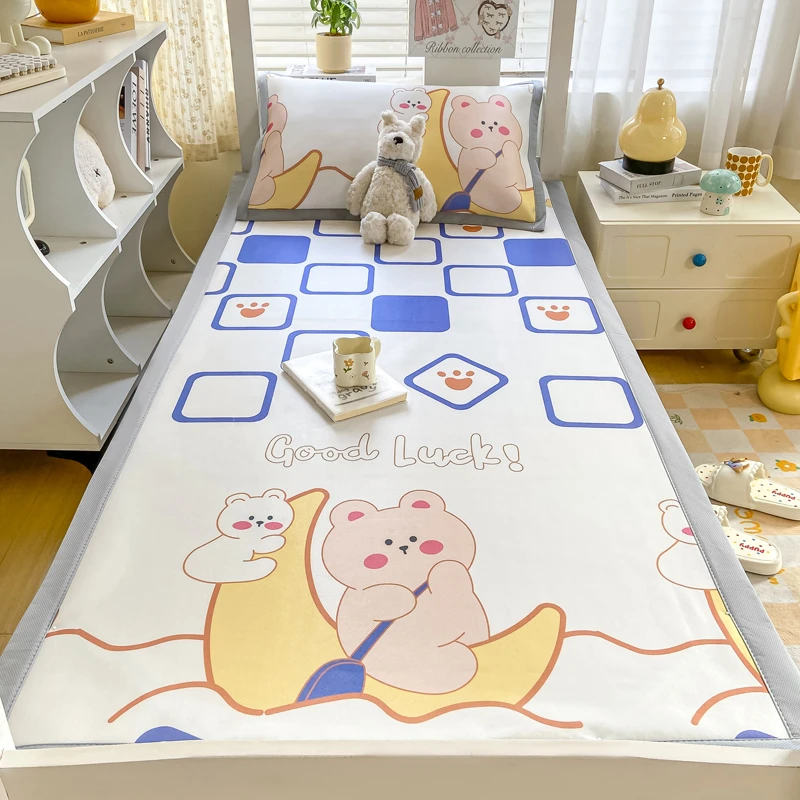 A类学生宿舍冰丝席二件套上下铺凉席空调席可机洗水洗大学子母床