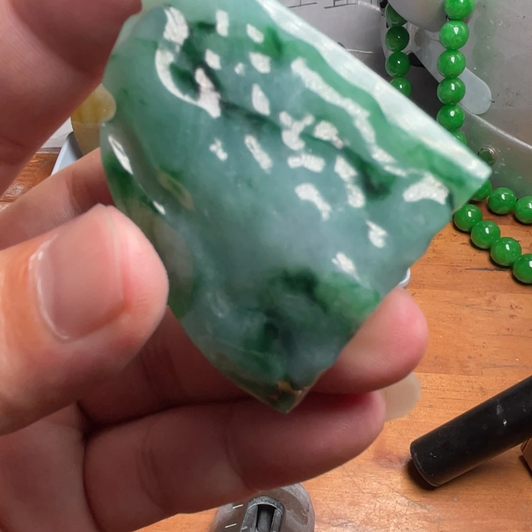 裸石翡翠翡翠飘花一件