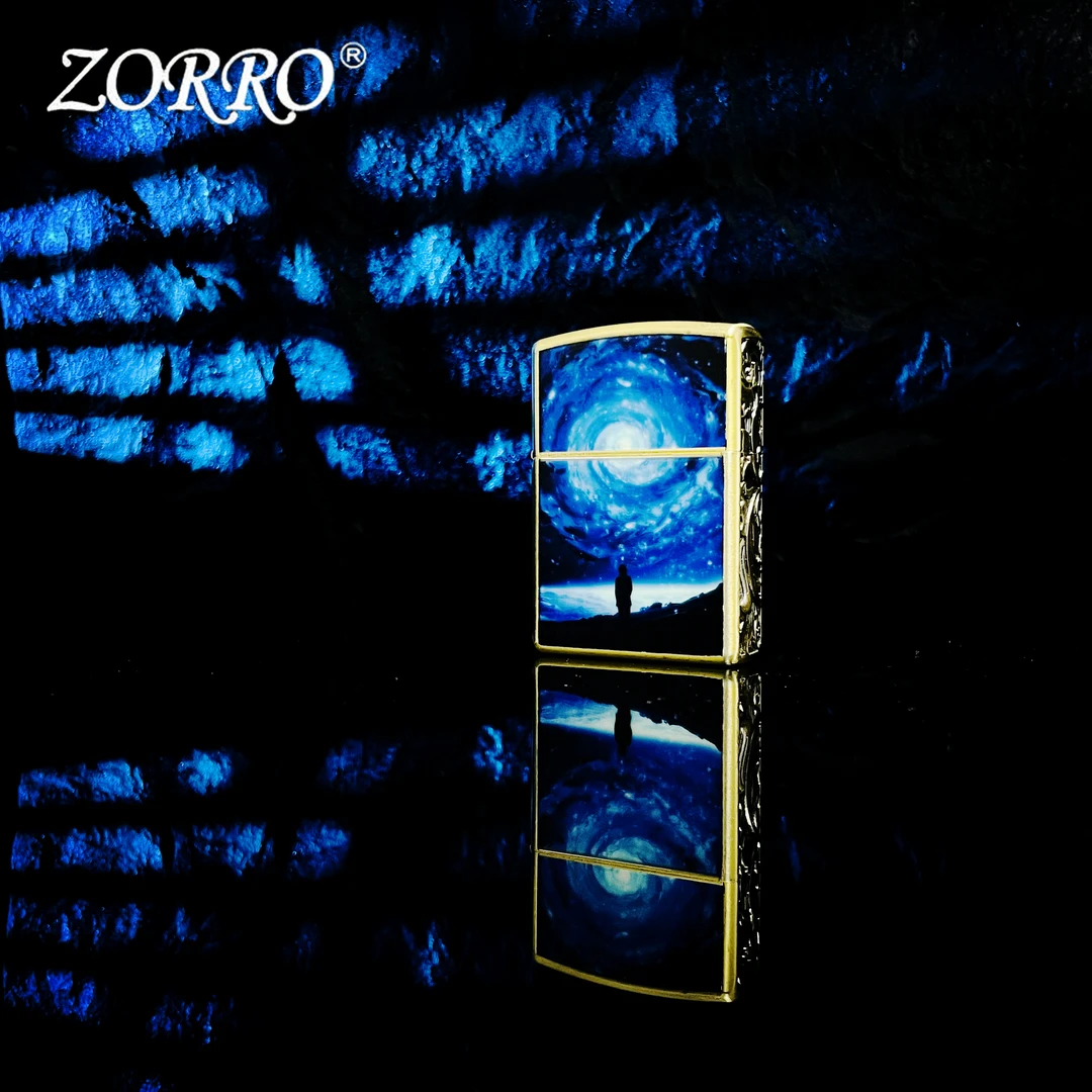 ZORRO夜光星空创意复古送礼男友礼物纪念煤油打火机蓝色个性