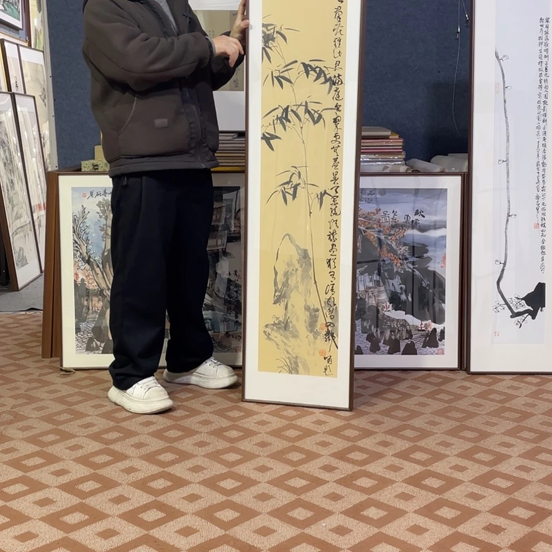 W***i国画手绘画作品带框