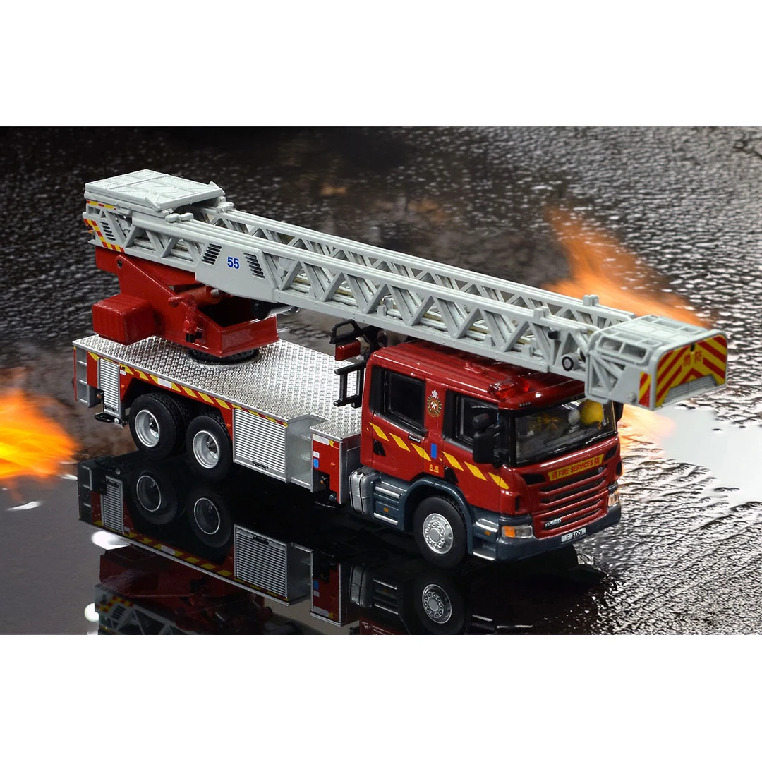 Tiny微影1:76香港消防车旋转台钢梯车F6001斯堪尼亚SCANIA车模