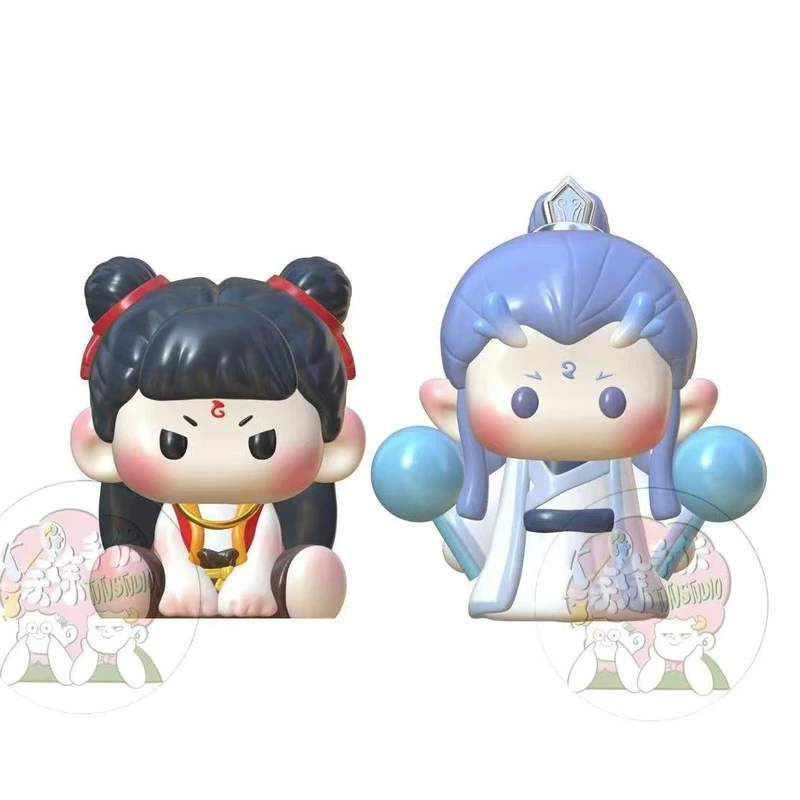 新款Q版哪吒敖丙之魔腾闹海香薰石膏娃娃手办手工DIY涂鸦涂色摆件