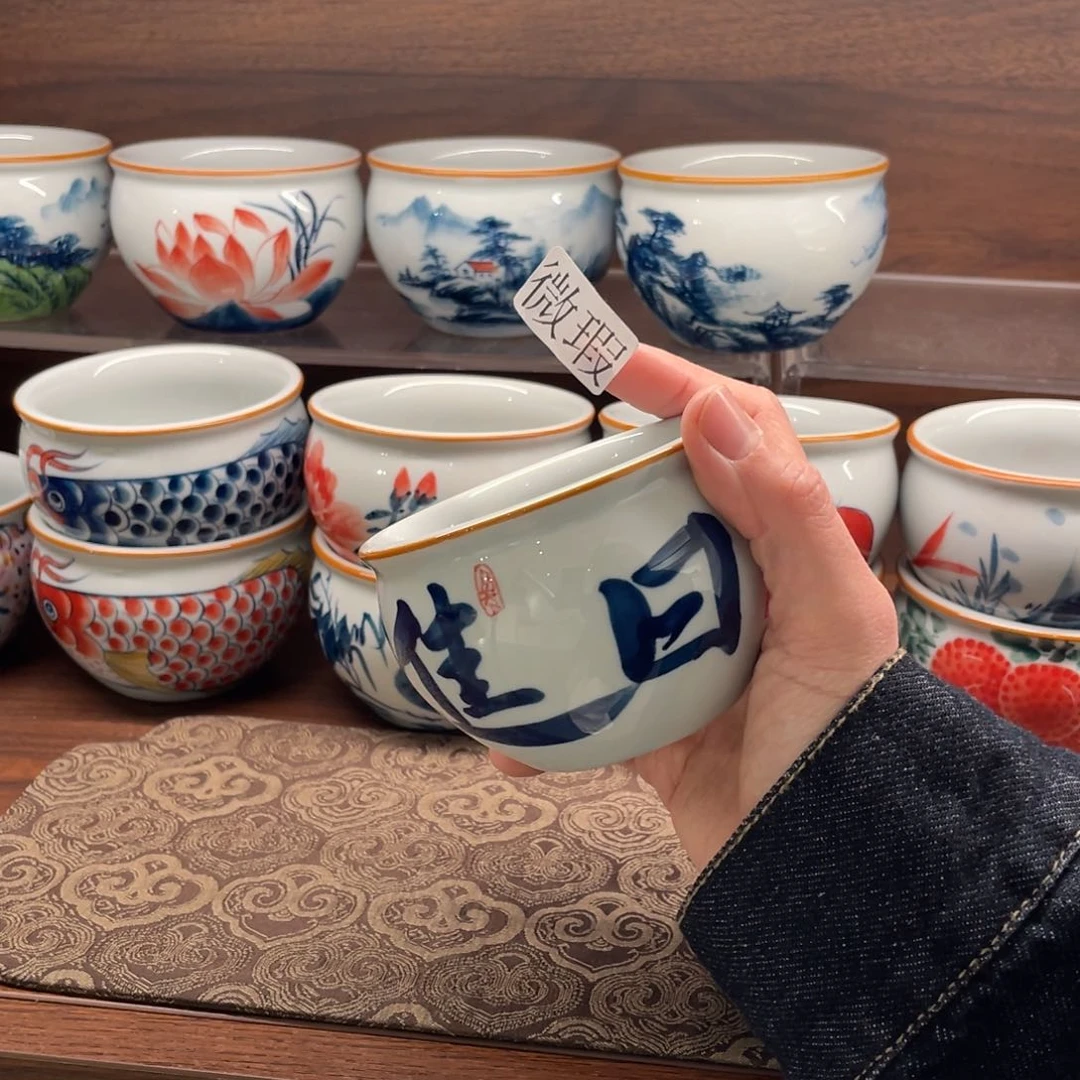 釉下彩纯手绘微瑕