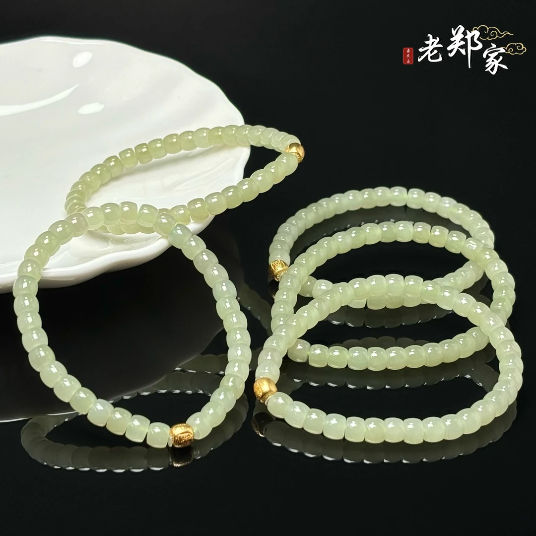【老郑家】925银配饰和田玉DIY手串 多样性发一件 约6mm