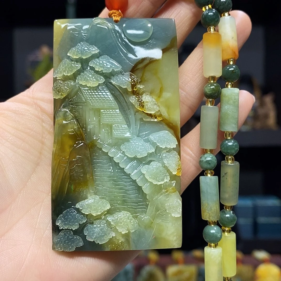 未镶嵌岫玉挂件吊坠