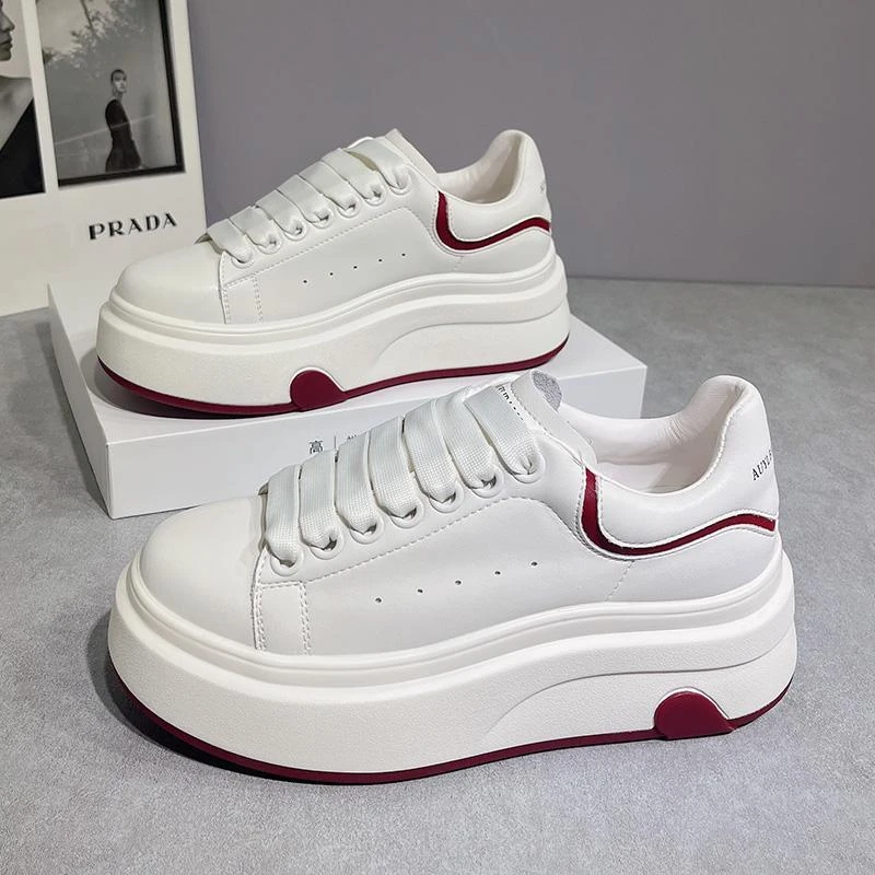 正品小白鞋女2025春季新款小个子厚底增高时尚百搭轻便运动休闲鞋