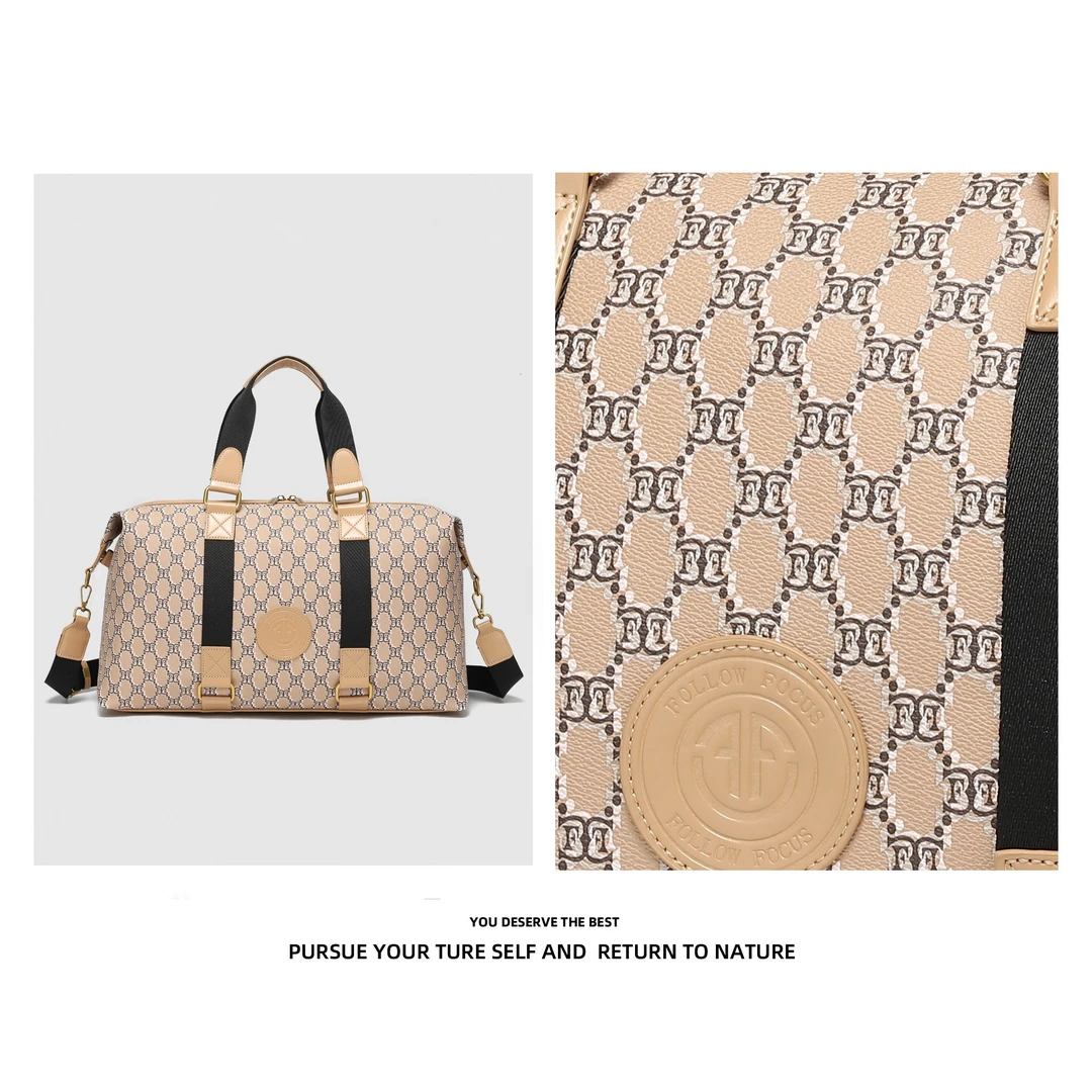 FOLLOW FOCUS 时尚简约百搭单肩手提旅行包78075-2丁香褐