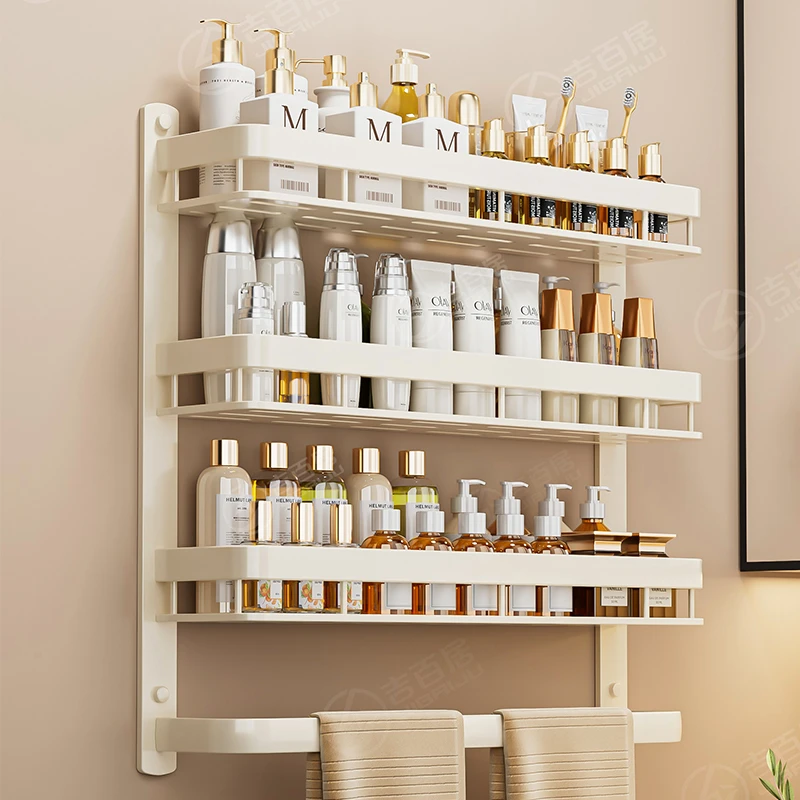 吉百居太空铝毛巾杆卫生间置物架免打孔卫生间毛巾置物架浴室