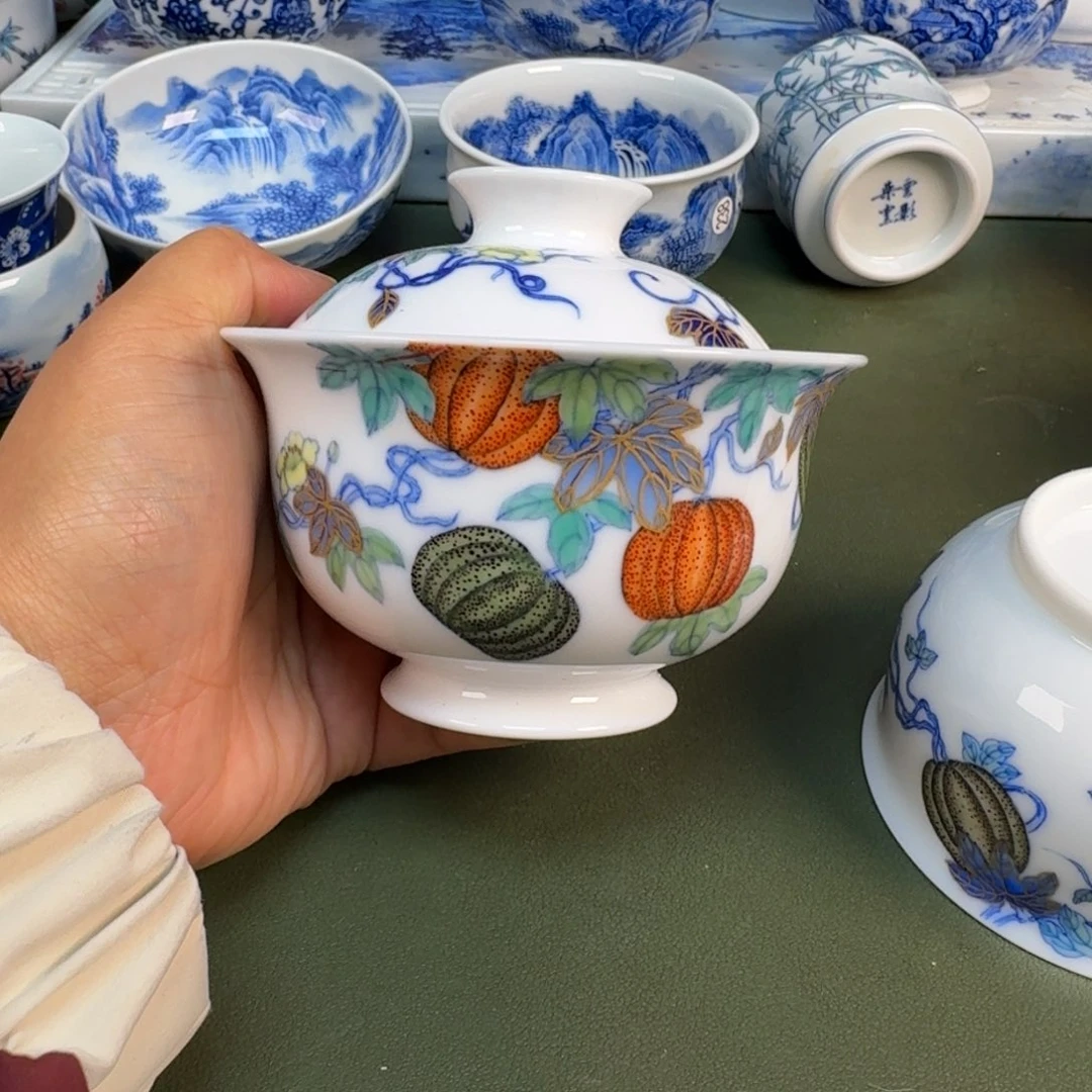 陶景德镇纯手绘茶具圆圆1