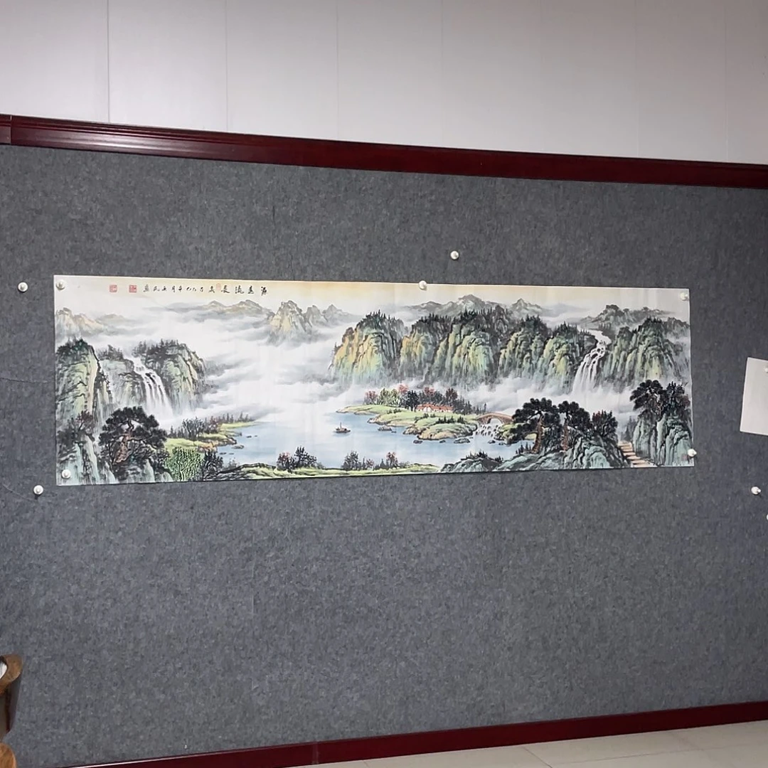 狼***国画八尺对开画芯 捡漏