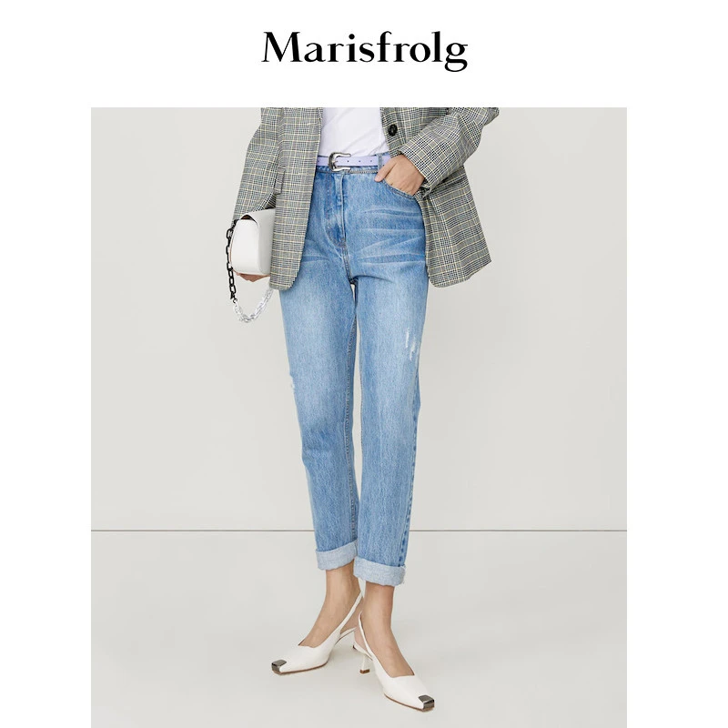 【婷婷专属】Marisfrolg/玛丝菲尔春季宽松九分牛仔裤