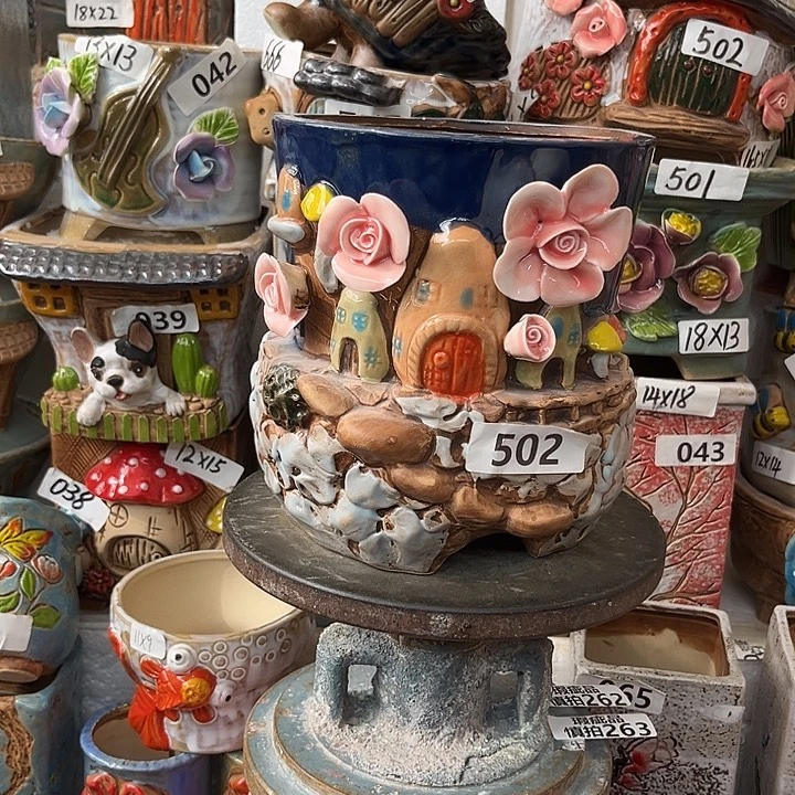 粗陶材质多肉花盆