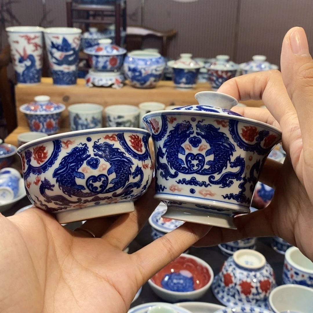 小赤龙两件套手绘原矿