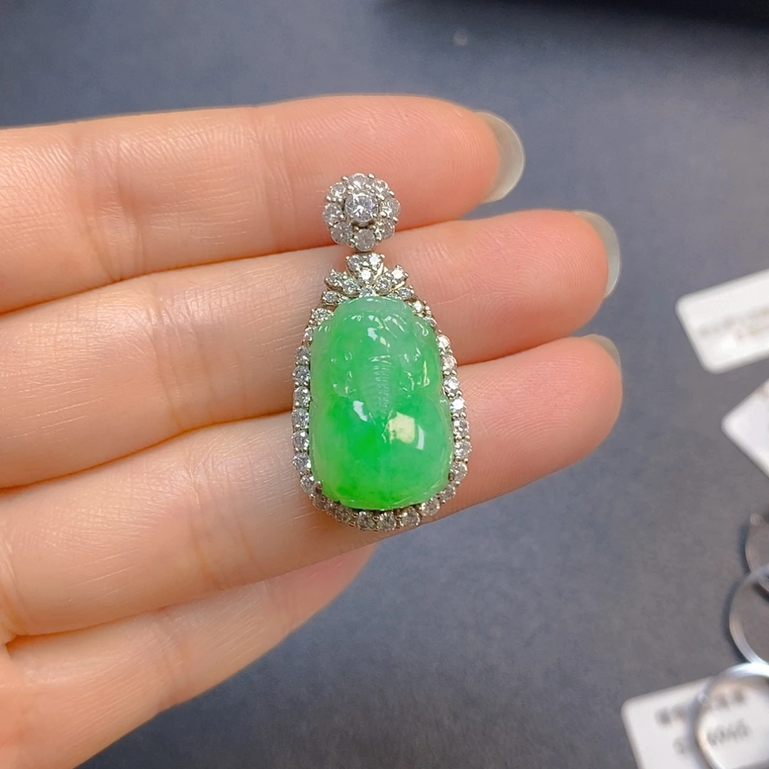 翡翠银S925镶嵌颈饰