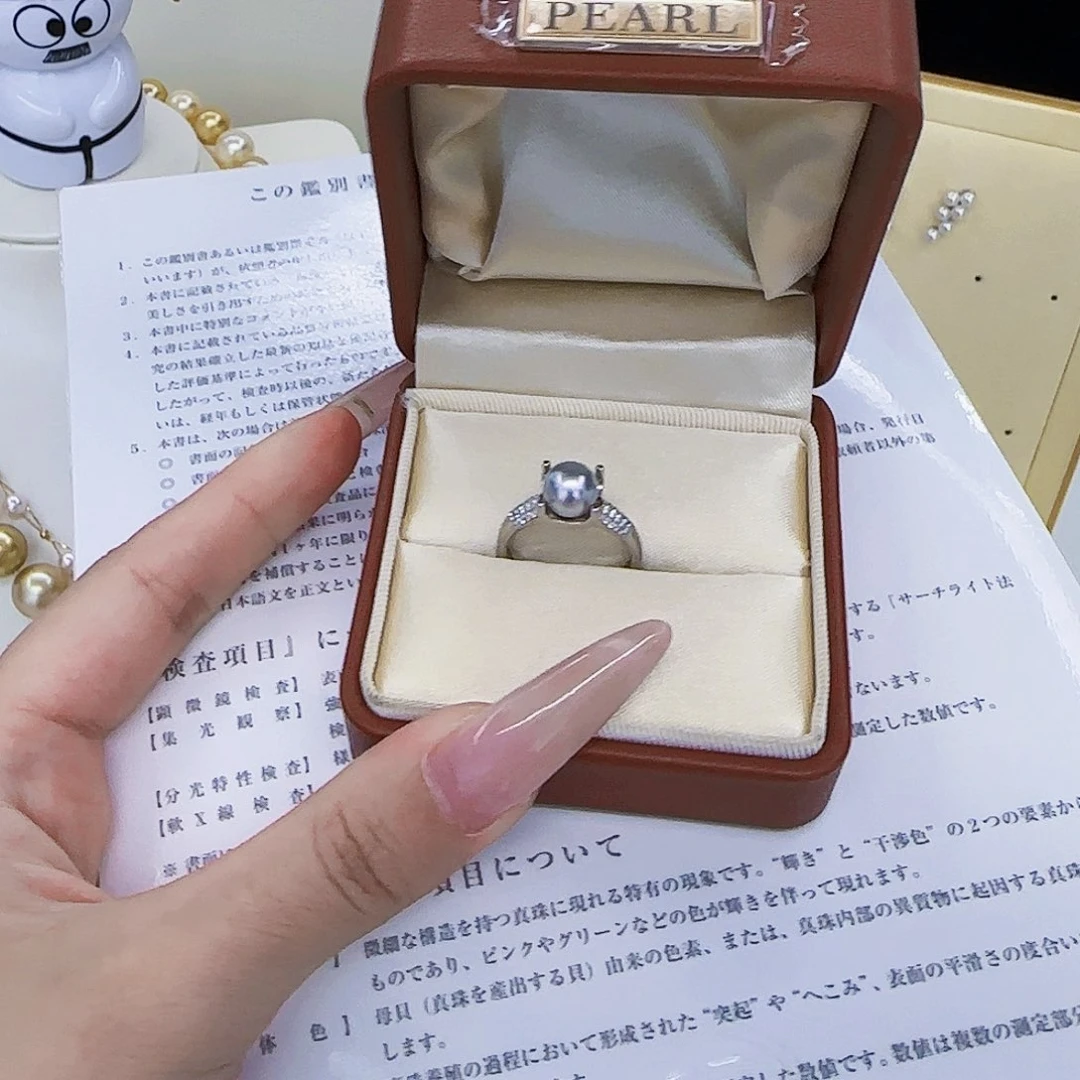 海水珍珠戒指银S925镶嵌