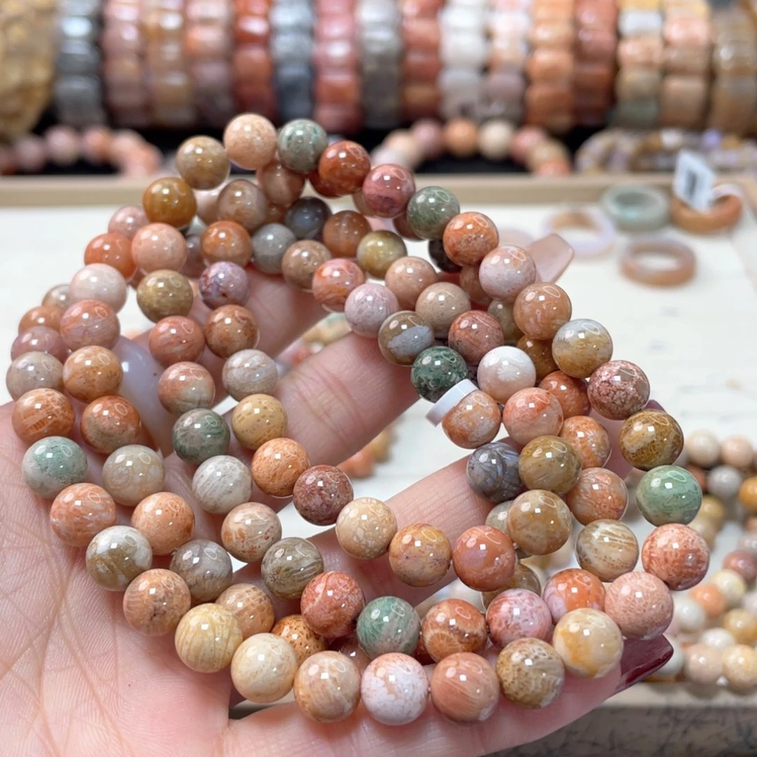 硅化珊瑚（珊瑚玉）手链未镶嵌小*硕132