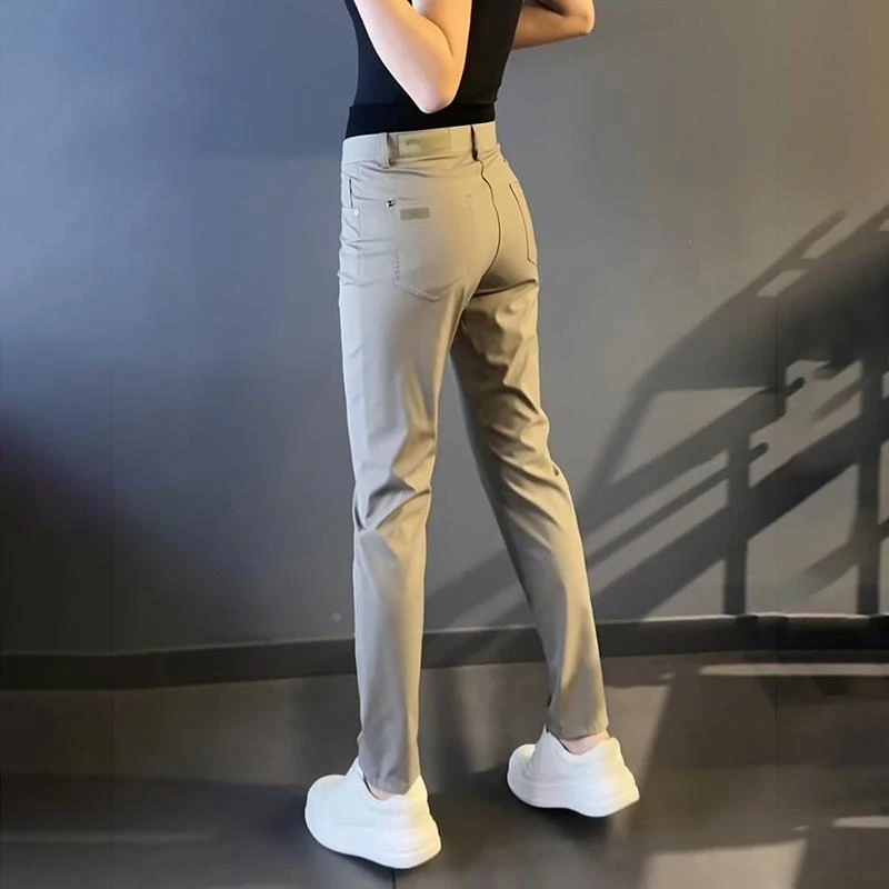 大码男装潮牌轻奢男士长裤子夏季新款时尚舒适透气高级感直筒休闲