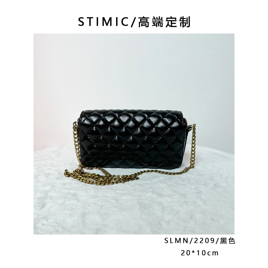 SLMN/2209/黑色paiyuge高端订制轻奢女士手提单肩斜挎包2209