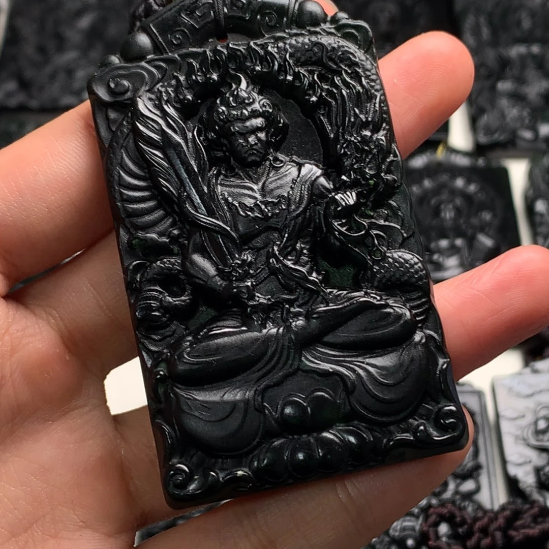 天然缅甸a货钢琴黑挂件