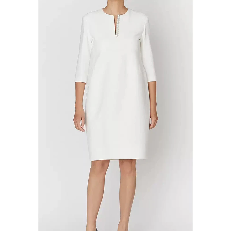 原厂孤品特价清！“Yoko日本代购订单”珍珠V领七分袖连衣裙R150