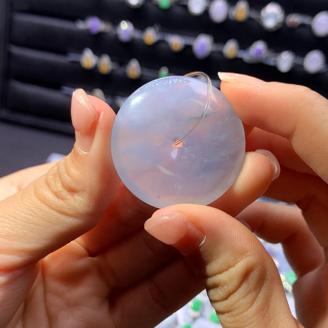 银S925镶嵌翡翠耳饰天然翡翠