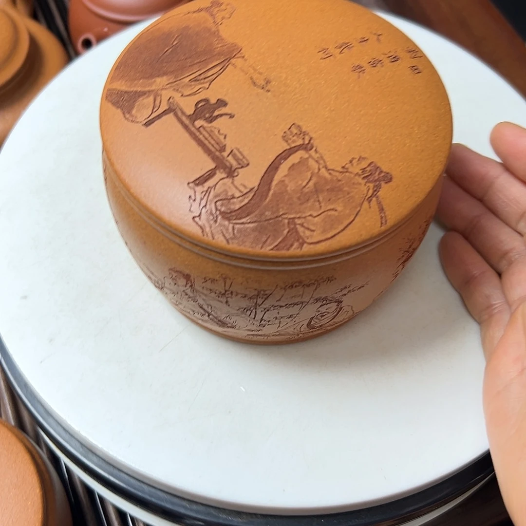 雨***谷段泥茶叶罐紫砂壶等传统
