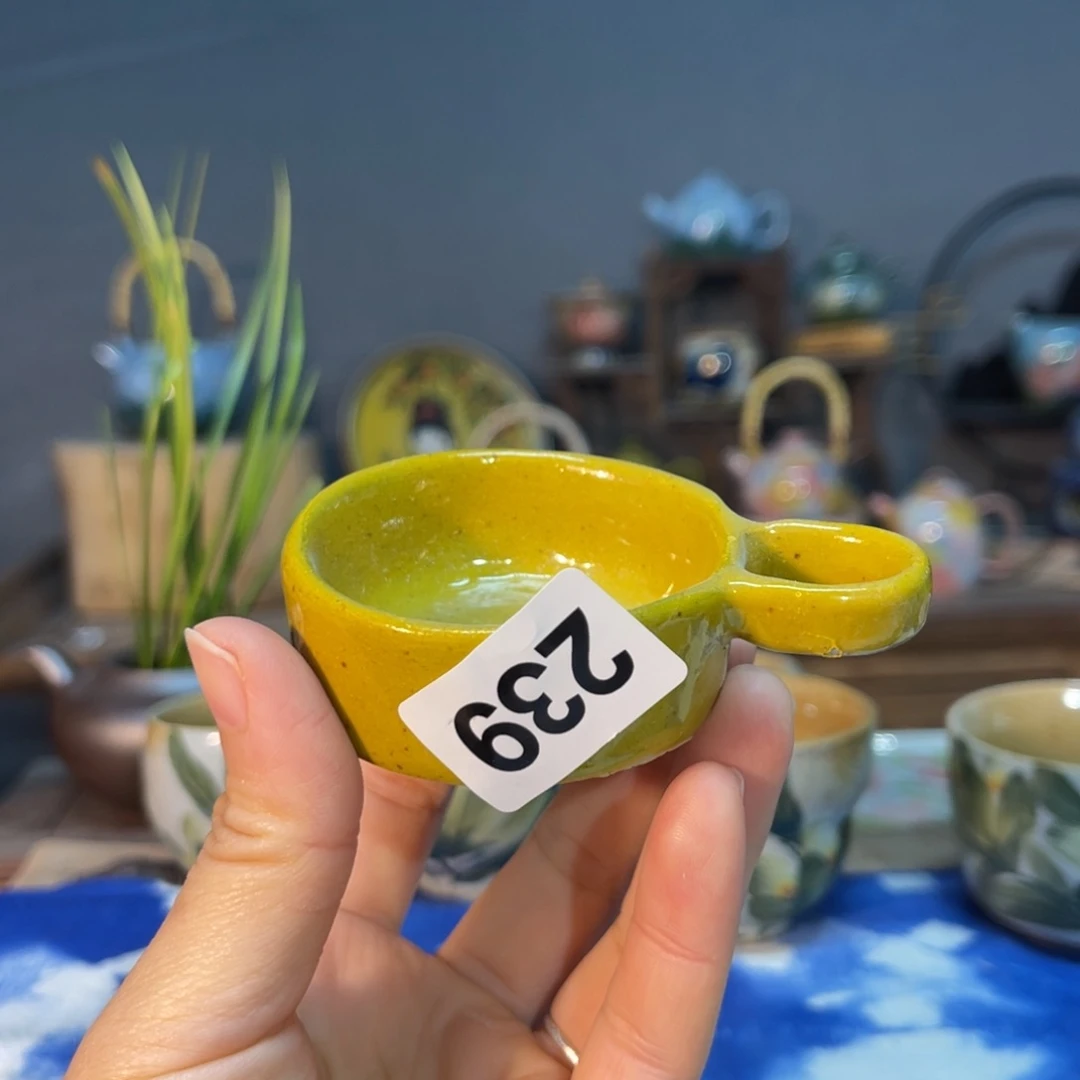 杯y*e素浅陶瓷手工手绘