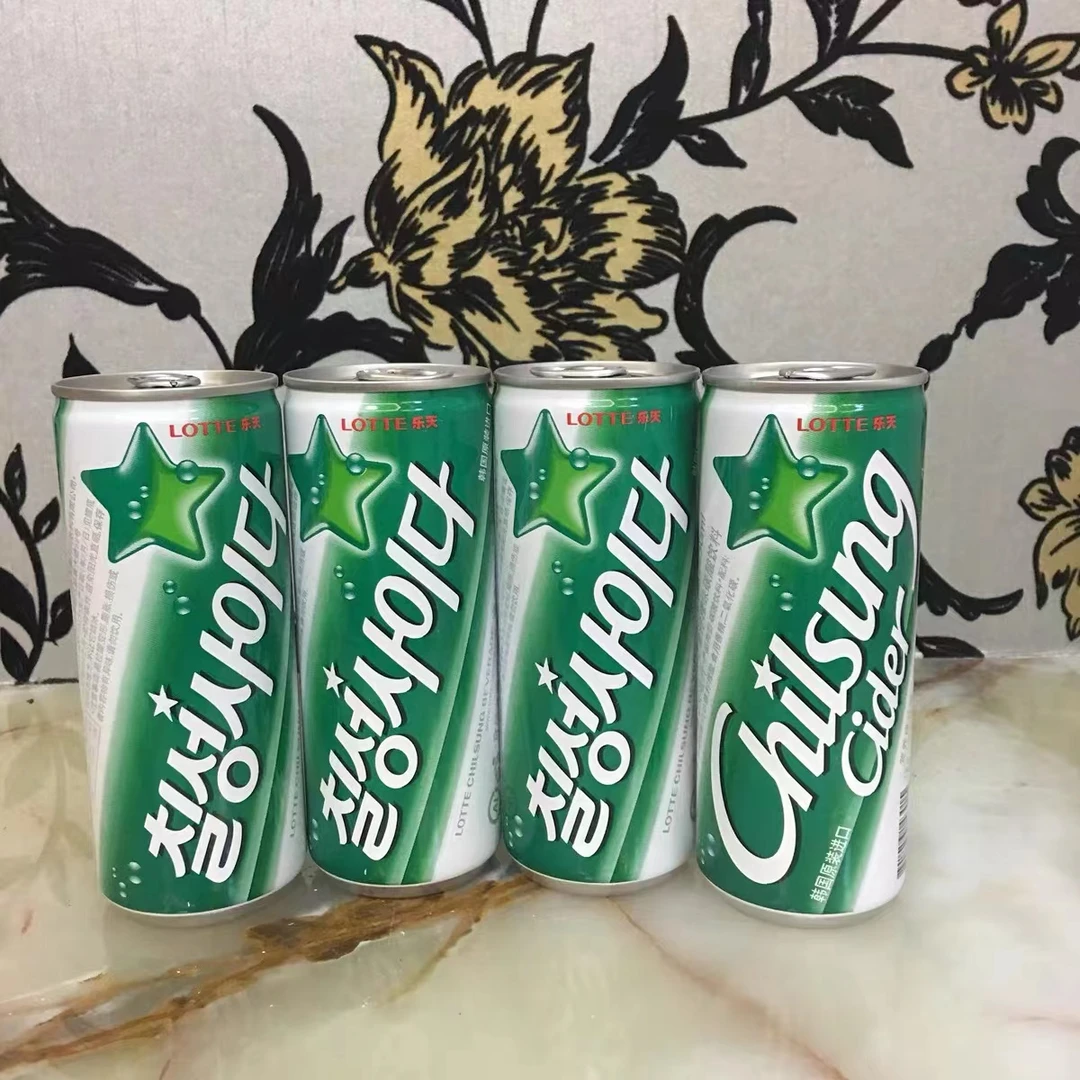 韩国进口乐天七星雪碧整箱原汁250ml气泡夏季饮品微醺碳酸饮料