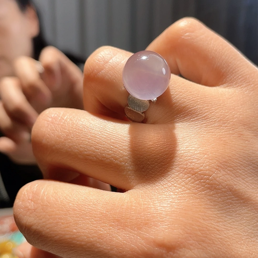 小***鹿银S925镶嵌芙蓉石戒指大气款