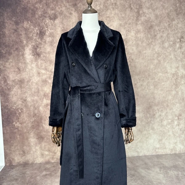 娅汀皇室婴驼绒大衣柔软光滑光泽满满婴驼绒外套女