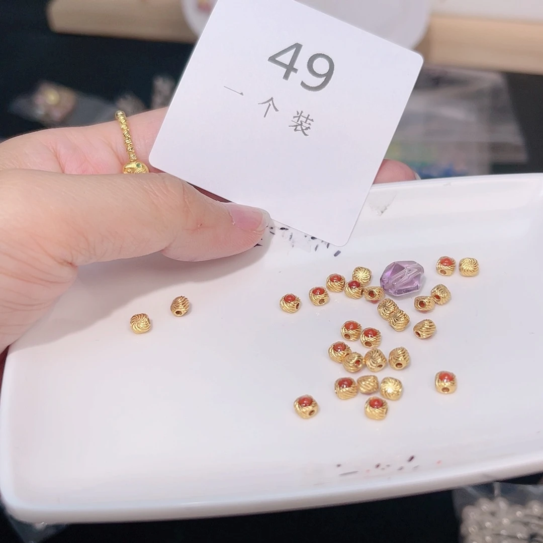 紫晶珠宝半成品银S925镀金镶嵌49