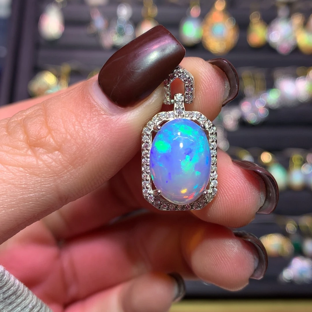 银S925镶嵌欧泊吊坠款式