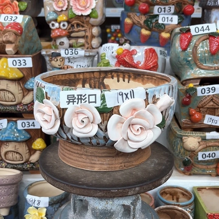 紫砂花盆粗陶材质多肉花盆