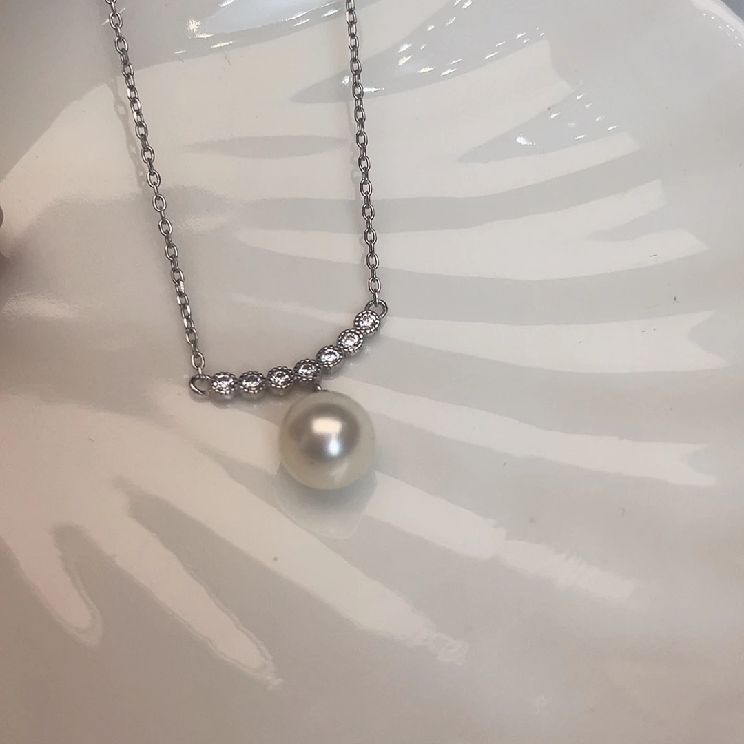 海水珍珠项链银S925镶嵌