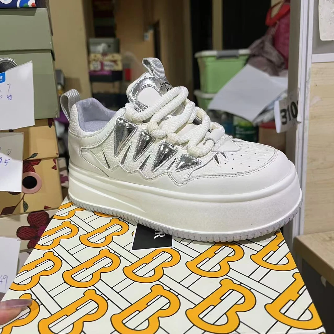 B-47米银 新款厚底板鞋013