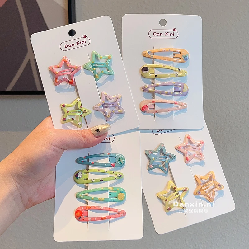 儿童五角星星发夹小女孩刘海侧边碎发发卡发饰女童上学后脑勺发卡