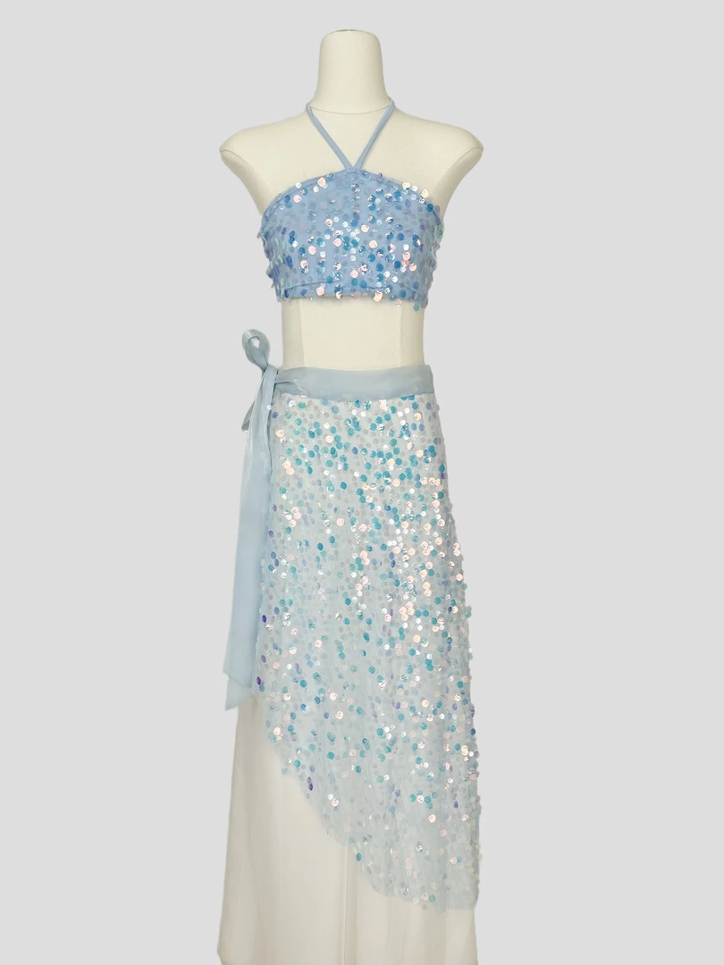 肉+盖 ROUR古风异域古典舞闪闪珠片套装表演服舞台服