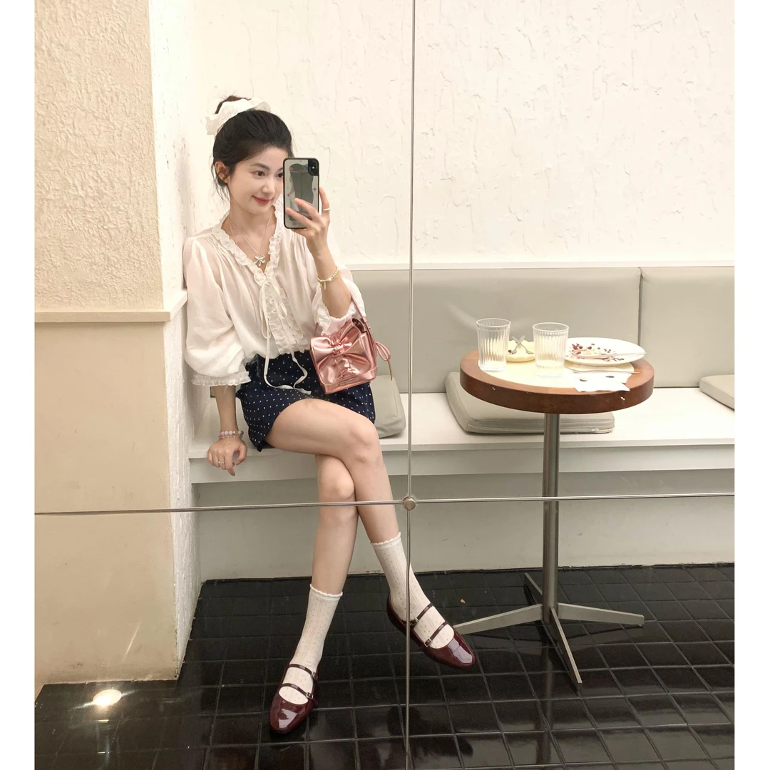 MARIE.COCO夏日法式漂亮设计感轻奢减龄洋气上衣女波点半身裙套装