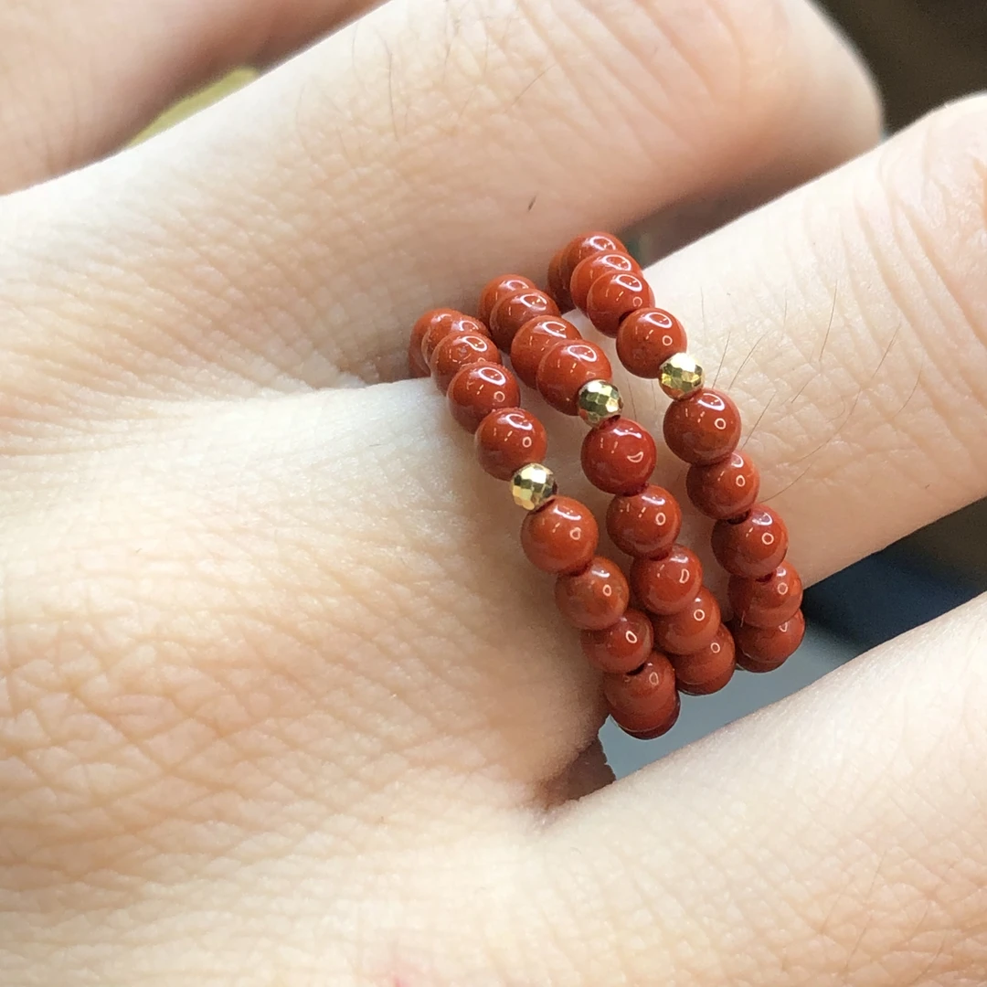 【艳姐珠宝】南红米珠K金(18K金)戒圈2.8mm-3mm/19550/多样性发其一