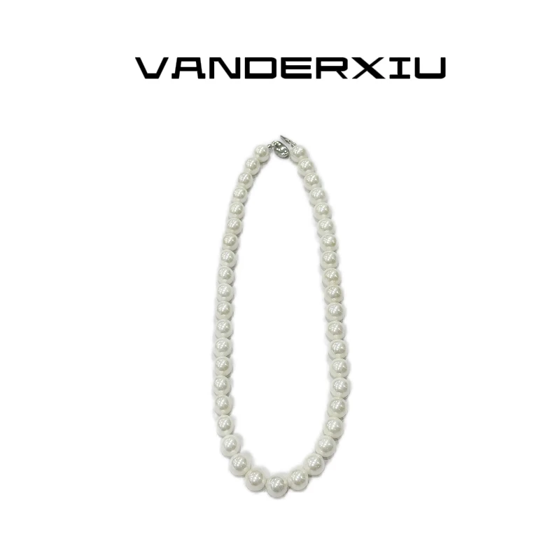 铜贝壳项链 VANDERXIU极简轻奢高级百搭天然施华洛贝珠颈链项链