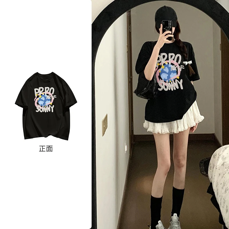 PRPN潮牌纯棉短袖T恤情侣装夏季韩版宽松休闲圆领上衣学生#N541