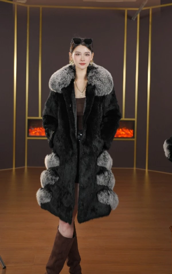 2025女士长款皮草外套新款狐狸毛大毛领显瘦穿搭轻奢气质皮毛一体