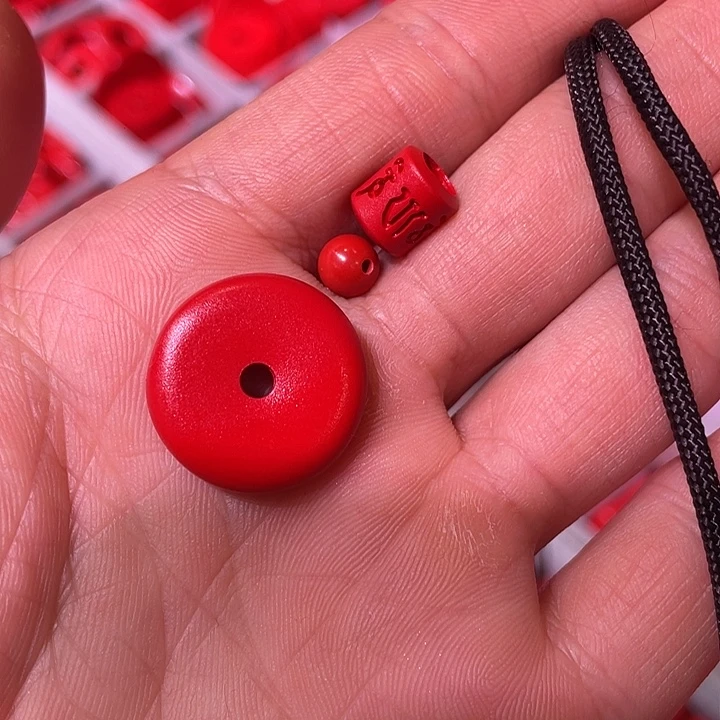 天然辰砂红砂2厘米平安扣