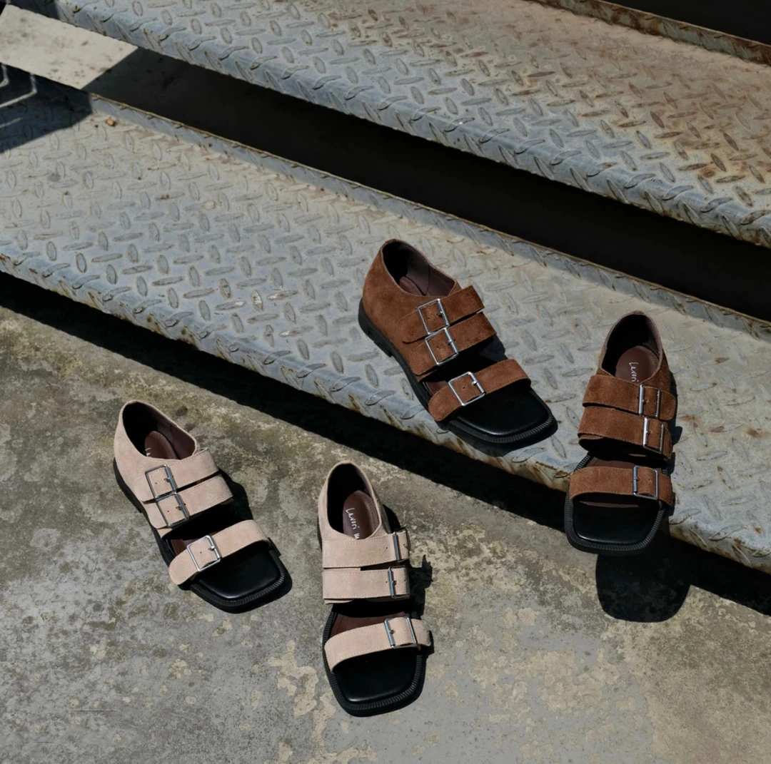 4.5cm/WGW641/复古极简设计感休闲夏季百搭通勤舒适内增时装凉鞋