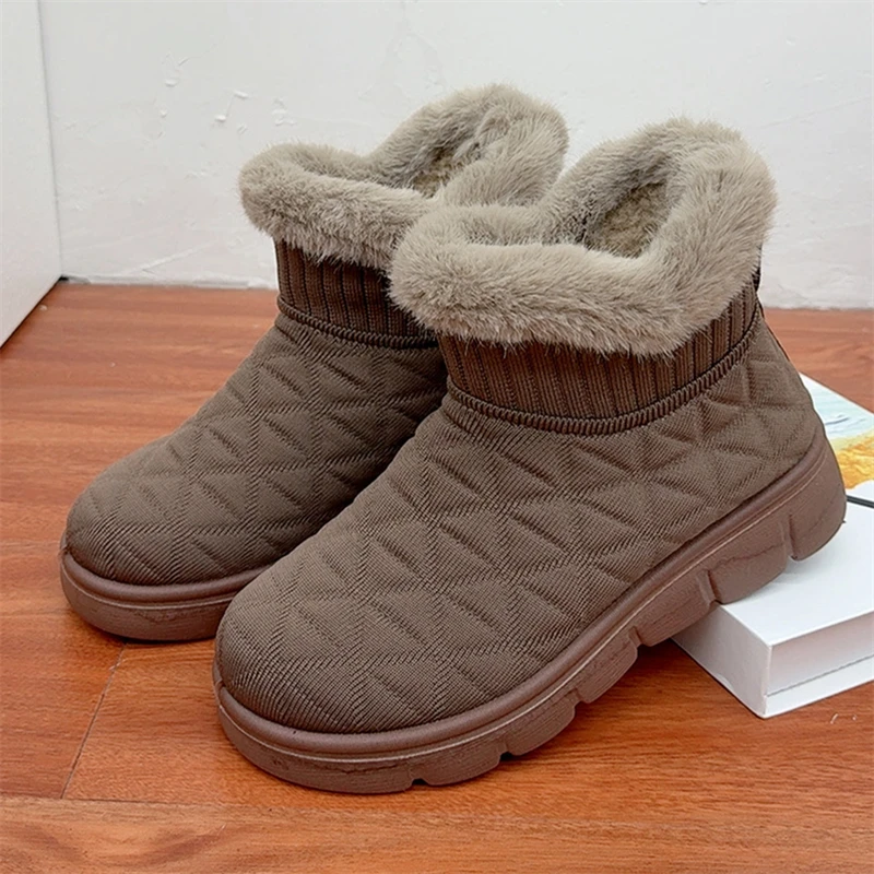 冬季新款老北京棉鞋加绒加厚保暖休闲女鞋洋气白底短靴轻便舒适