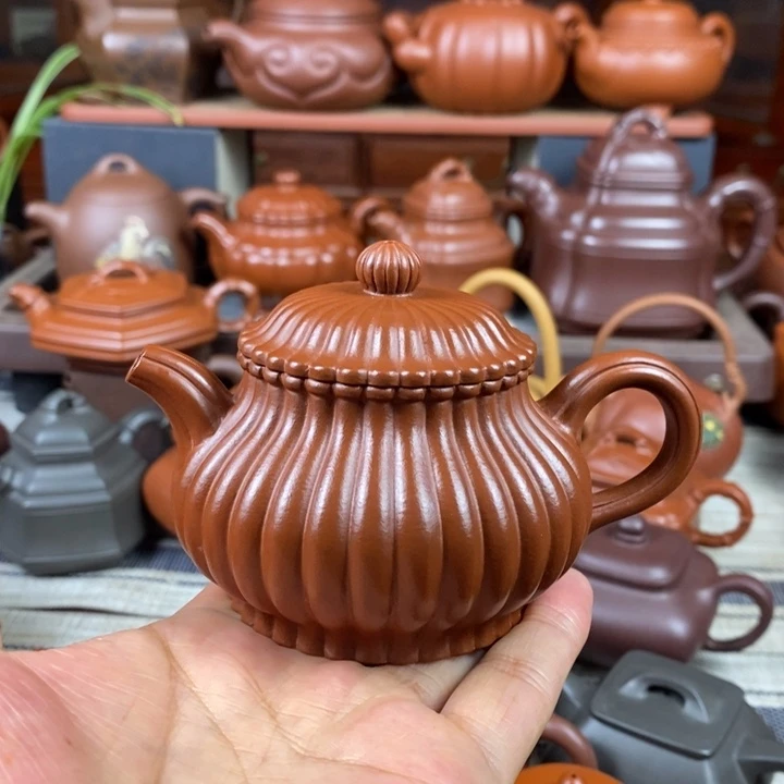 茶壶紫砂筋纹潘壶180cc原矿赵庄朱泥双十一特价