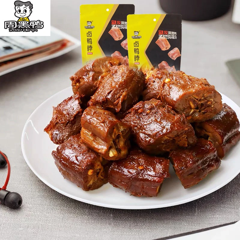 周黑鸭趣享卤鸭脖60g*5袋甜辣味效期2025.5月