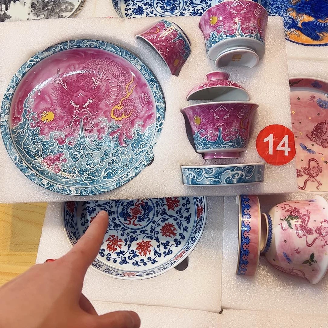 A***.胭脂红龙五件套览源堂