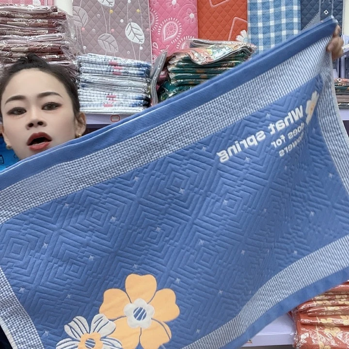 棉蓝色大花纯棉纱布